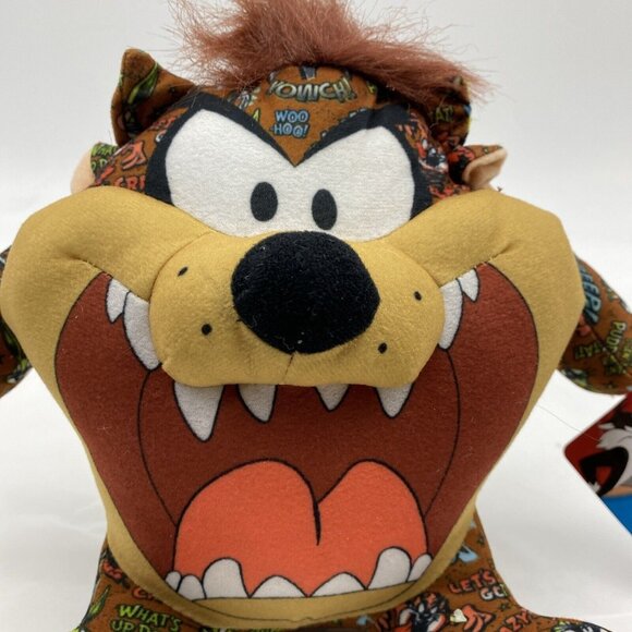 Looney Tunes Tasmanian Devil Sticker Bomb Stuffed Animal Plush Figure Toy 9” Taz - Picture 2 of 14
